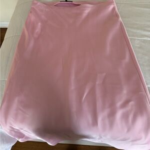 Zara Satink Pink Midi Skirt